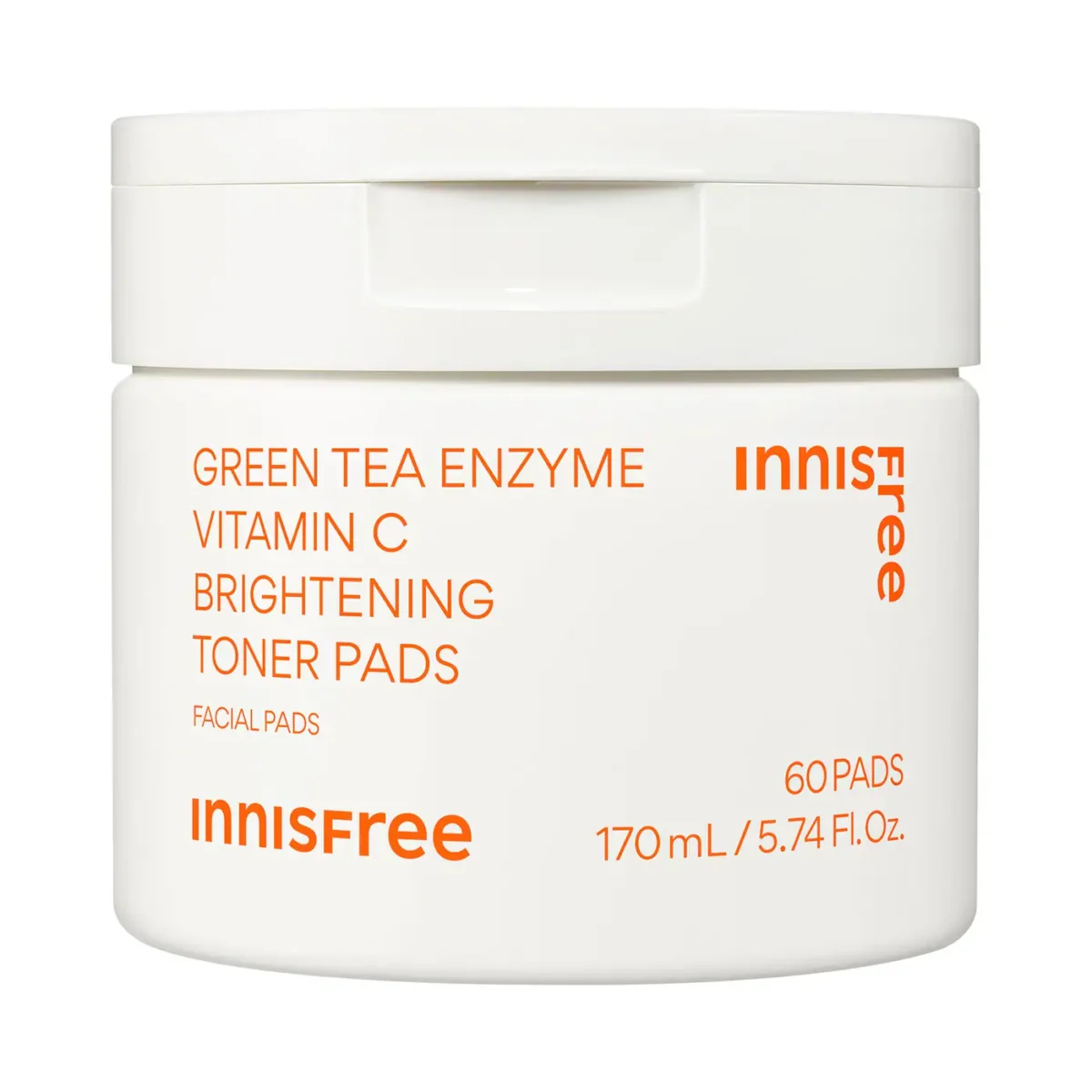 innisfree  Green Tea Enzyme Vitamin C Brightening + Exfoliating Toner Pads